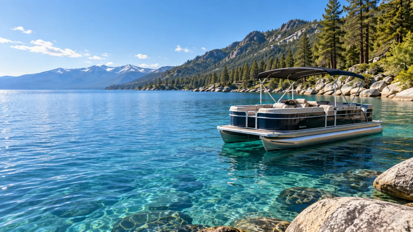 A recreational watercraft on the water near Incline Village