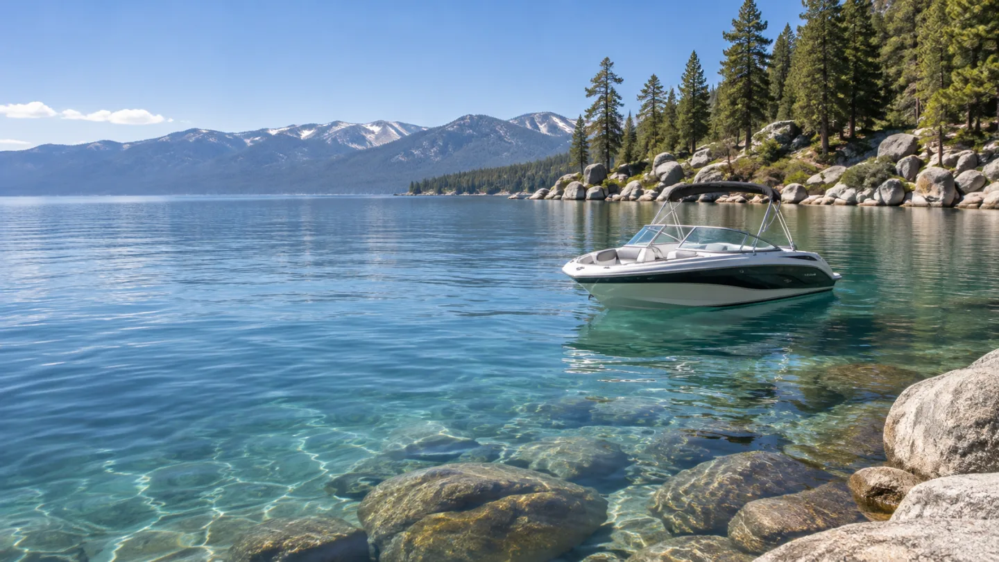 A recreational watercraft on the water near Tahoma